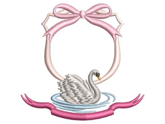 Bow Swan Wreath Embroidery