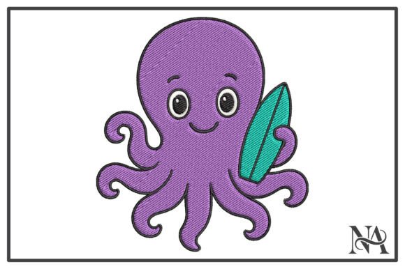 Cute Octopus Surfer Embroidery Design Review