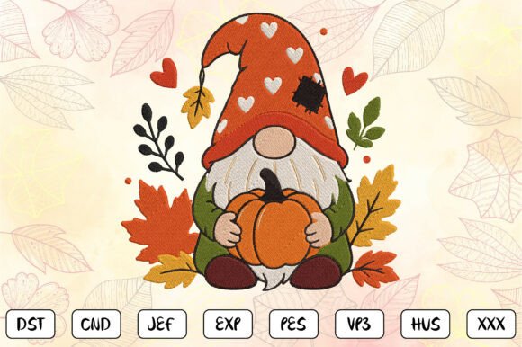 Fall Gnome Pumpkin Embroidery