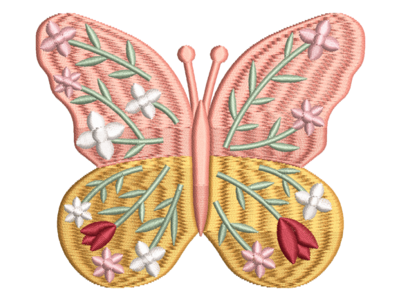 Flower Garden Butterfly Embroidery