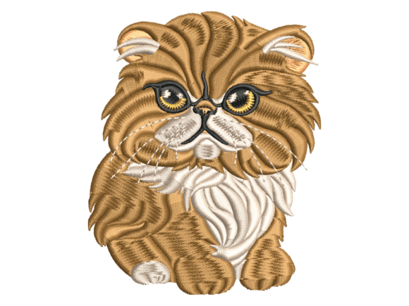 Fluffy Persian Cat Embroidery