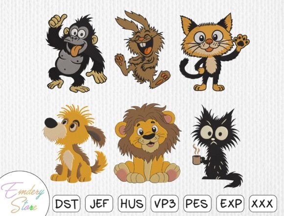 Funny Animal Embroidery Design Bundle